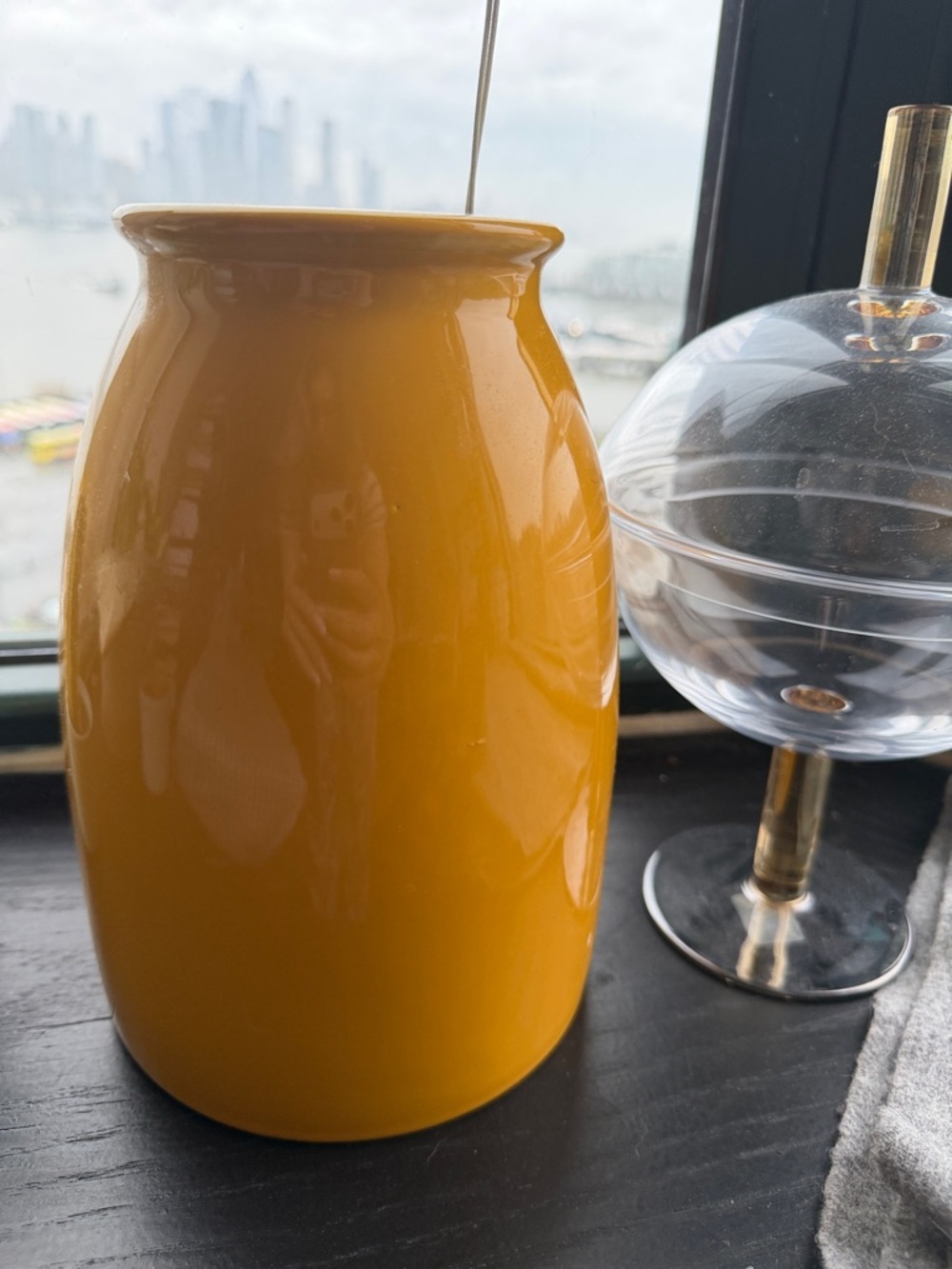 IKEA Yellow Gloss Ceramic Vase